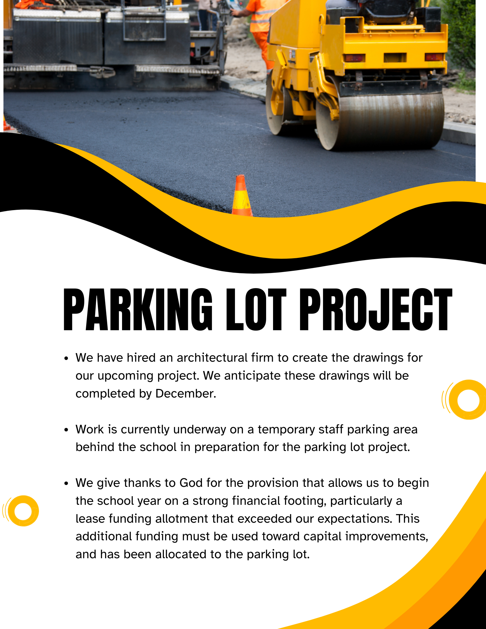Black and Yellow Modern Asphalt and Paving Services Flyer 1 