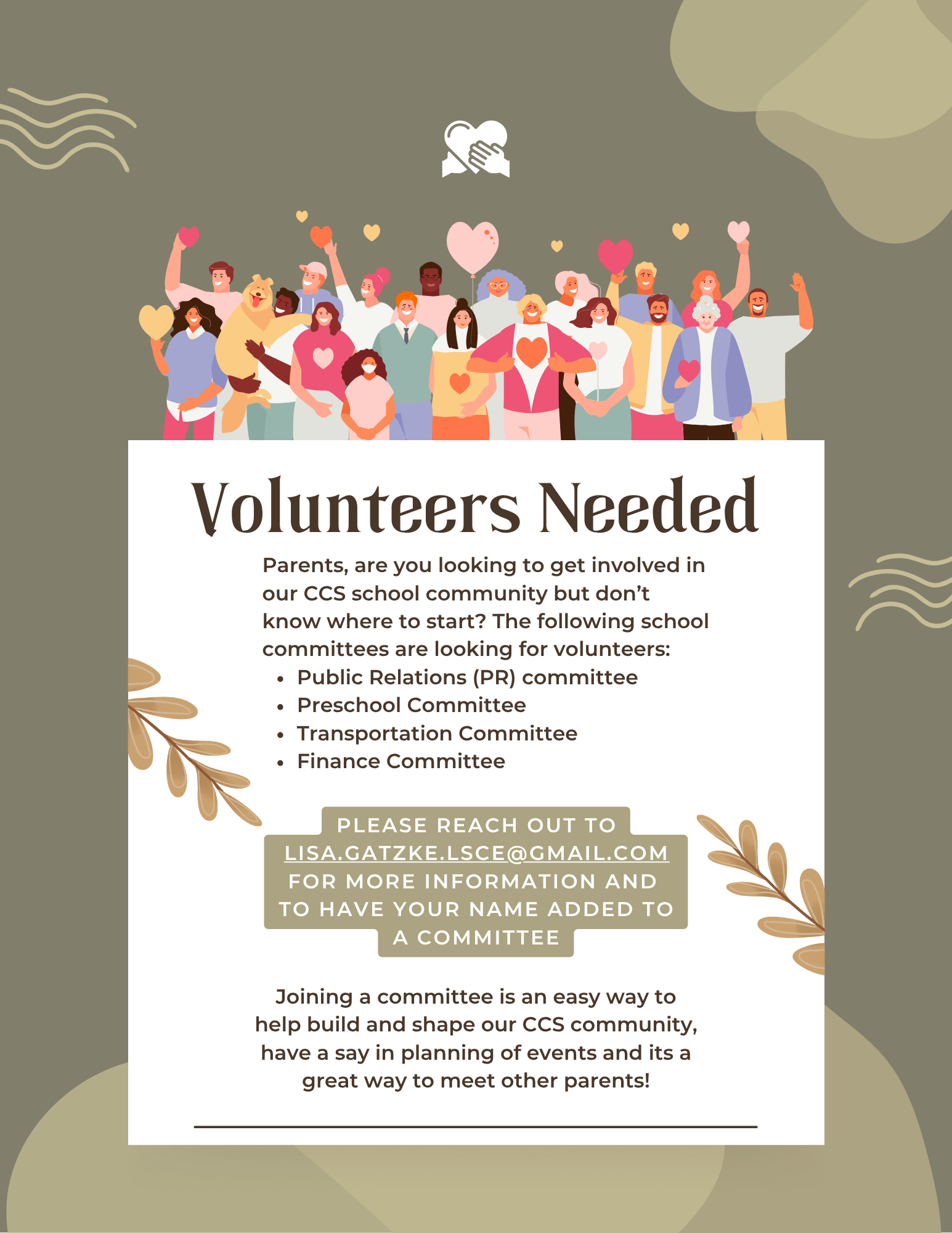 Brown Simple Illustrated Volunteer Needed Flyer